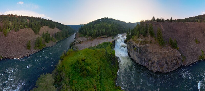 Panorama of Lower Mesa Falls