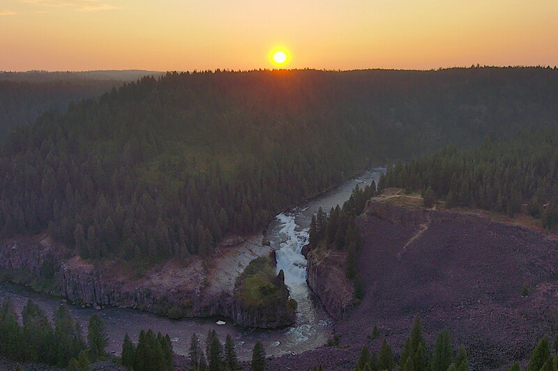 Lower Mesa Falls from high above