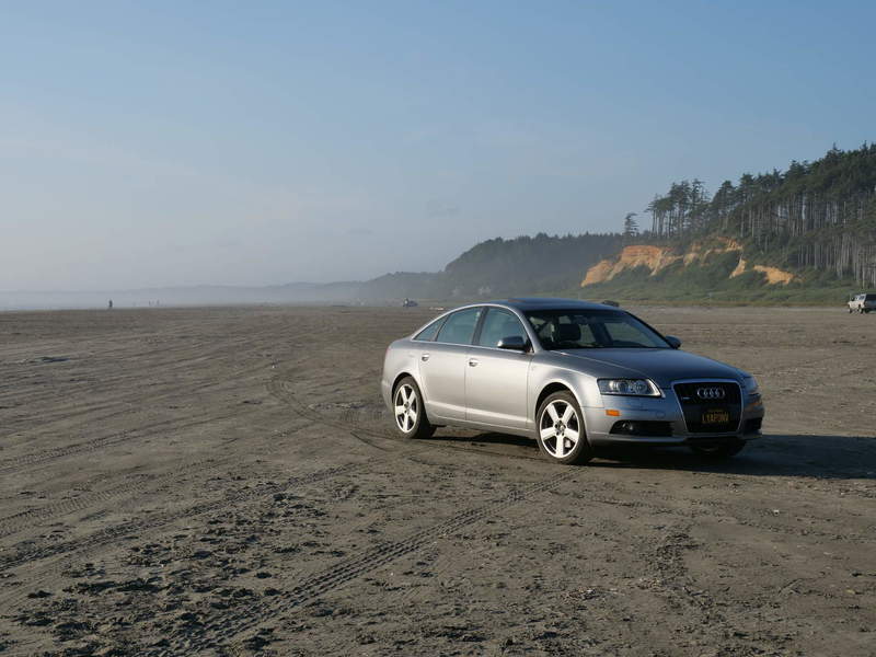 Driving on the beach. Technically, parking.