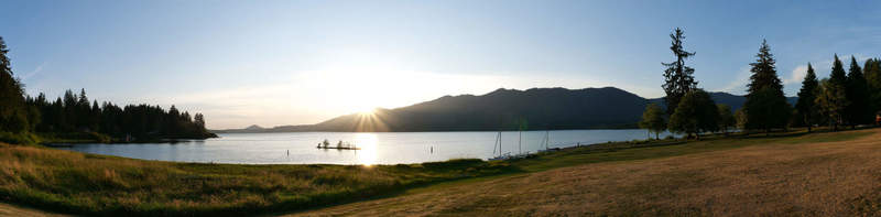 View of Quinault Lake during sunset