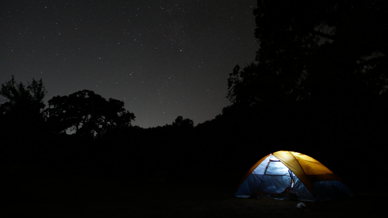 Tent at night near Sonoma, CA